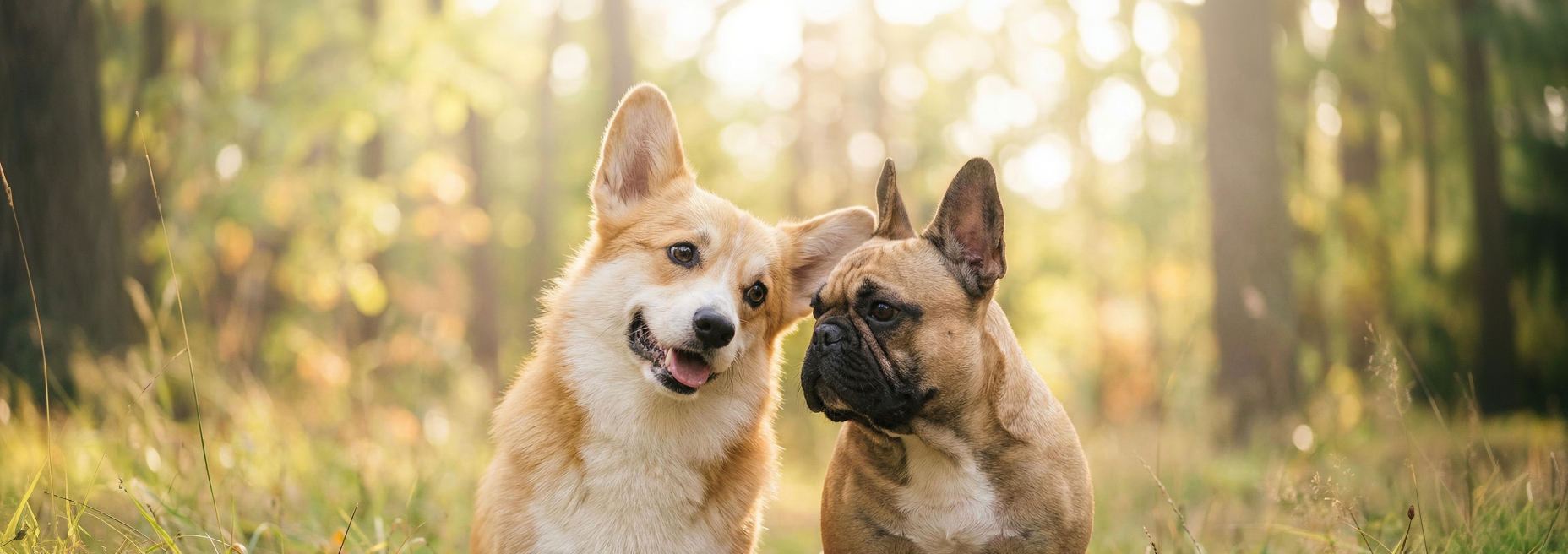 Corgi and French Bulldog